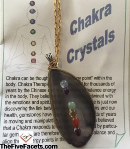Chakra necklace with missing stone, chakra card